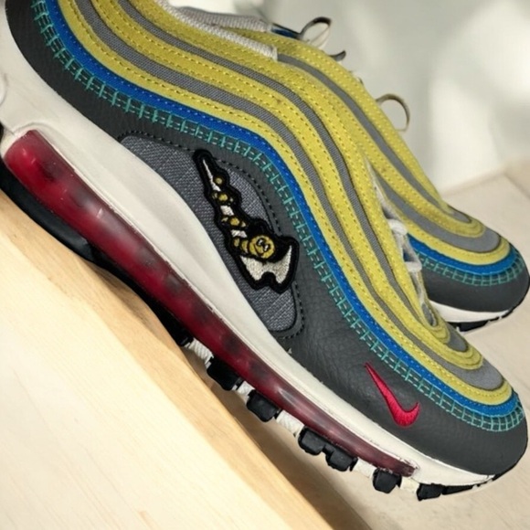 NIKE AIR MAX 97 SE AIR SPRUNG SNEAKERS Iron Grey Size 7 Pre-Owned Colorful - Picture 7 of 16